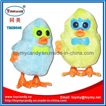 Enrollar un solo ala Cartoon Glasses Plush Chicken Toy