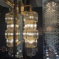 Lustre en cristal de luxe moderne à grande cylindrée pour salle de conventions