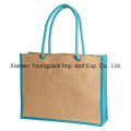 Two Tone Eco-Friendly Jute Burlap Shopping Tote Bag