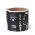 Adhesive coffee food beverage packaging roll sticker