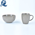 Colorful Home Stoneware Ceramic Leaf Relief Cup Set