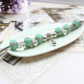 Pandora vert verre perles en alliage femmes Bracelets Bangles