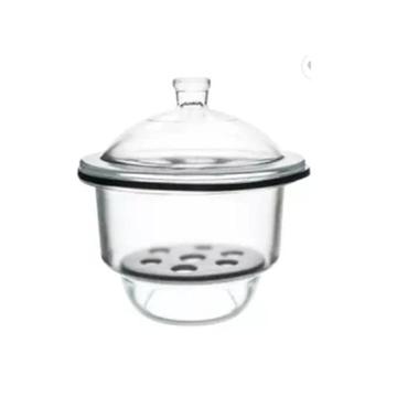 Clear Glass Desiccator with Porcelain Plate 120mm