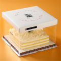 Food Grade PET Plastic Wedding Square Cake Box