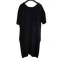 Cashmere Wool Short Sleeve Back Button Longline Knit Sweater for Ladies