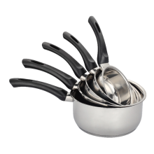 Black Bakelite long handle stainless steel pan