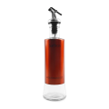 Glass Oil Vinegar Bottle With Stainless Steel Sleeve