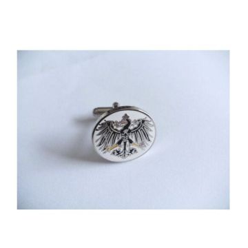 Eagle Pattern Logo Cufflink Round Silver Plated Cufflink (GZHY-XK-003)