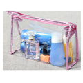 Transparent cosmetic bag with large portable capacity