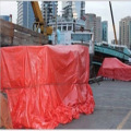 Red Plastic Tarpaulin Construction Site Cover