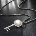 Wholesale Pearl Pendant 9-10mm AAA Bread Round 925 Silver Freshwater Pearl Pendant