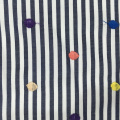 Colorful Dot Design Embroidery On Poly Cotton Fabric