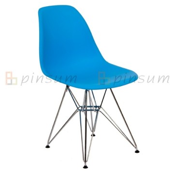 Armless Eames Chair with Chromed Legs