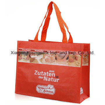 Custom Printed RPET Nwpp Laminated Tote Carrier Shopping Eco Bag