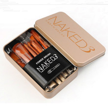 12PCS ouro profissional Naked3 Kit de escova de maquiagem com preço por atacado
