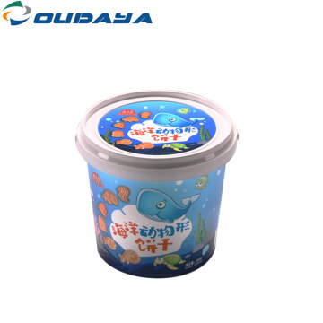 bucket food packaging IML container with cover