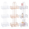 rose gold steel metal wire corner storage rack