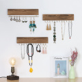 Wood Hanging Jewelry Holder with Removable Earrings Rod