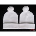 Chapeaux acrylique beanie hip-hop de sports d'hiver en gros de femmes et hommes blanc promotionnel épaissir tricoté