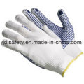 Gants en nylon avec PVC noire pointée Palm (S5103)