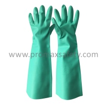45cm Unlined Green Nitrile Glove with Long Cuff