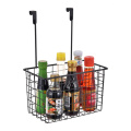 Kitchen Metal wire over Cabinet door organizer basket condiment caddy holder basket