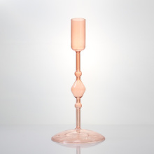 Luxury Conjoined Colored Tall Glass Candlestick Holder