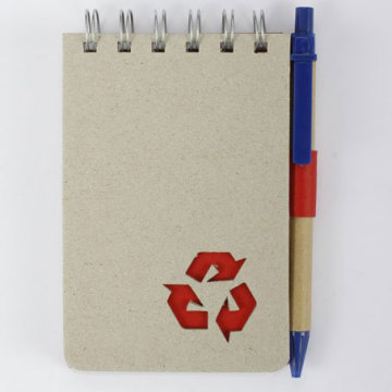 Grey eco-friendly spiral bound paper notebook