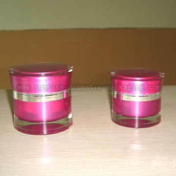 30g 50g tarro cosmético acrílico Rosa Skincare Packaging