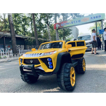 Yellow children electric car