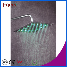 Fyeer Chrome Plated Shower Head 3 Color Changed LED Slim Faucet