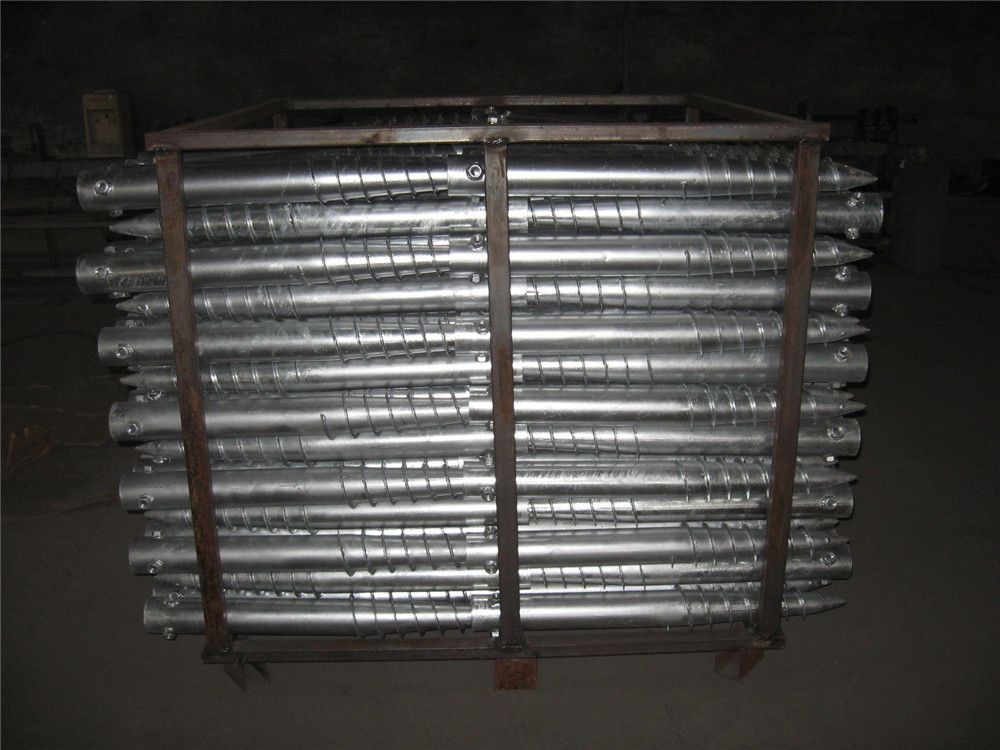 ground screw pile of packing