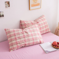 Cotton grid yarn dyed and woven bedding set