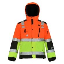 HI VIS Class3 Chaqueta de invierno reflectante impermeable transpirable