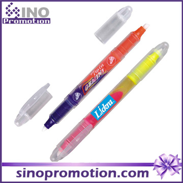 Double Headed Highlighter Marker Pen Plastic Transparent Highlighter