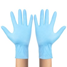 Синие порошковые безрадостные нитрильные перчатки с синим цветом
