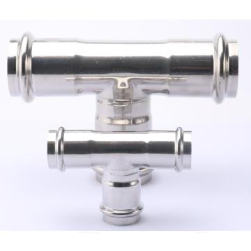 V Profile Stainless Steel Tee Press Pipe Fitting
