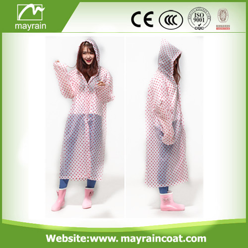 PVC Raincoat with Blue Dots