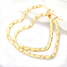 Fashion femmes bijoux coeur Design Creoles avec 18K plaqué d'or véritable