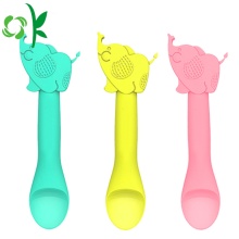 Cute Elephant-shape Toddler Silicone Spoon Train Soft Spoon