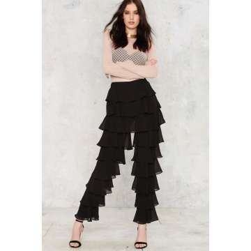 Ruffle Round Chiffon Women Pants