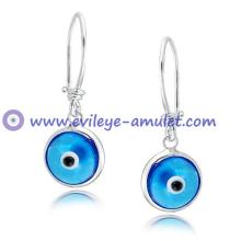 Evil Eye Blue Dangle Earrings 925 Sterling Silver