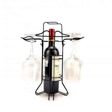 Uma garrafa removível metal ferro vinho rack