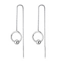 Stainless steel long chain drop earrings