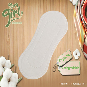 Biodegradable breathable back organic cotton panty liner