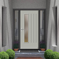 Modern Walnut Half Swinging Exterior Wooden Front Doors