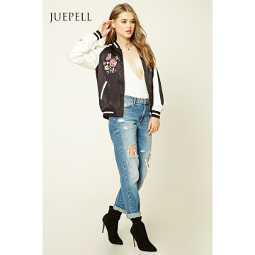 Mode-Stickerei-Baseball-Frauen-Jacke