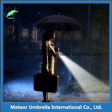 Moda Auto Abierto Especial LED Flash Iluminación Rain Straight Umbrella