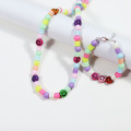 6X4CM cylindrical plastic bead bracelet necklace set