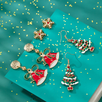 Weihnachten Ohrringe Frauen Mädchen Mode Einfache Feiertage Baumeln Ohrringe Schmuck Set